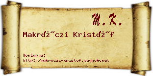 Makróczi Kristóf névjegykártya